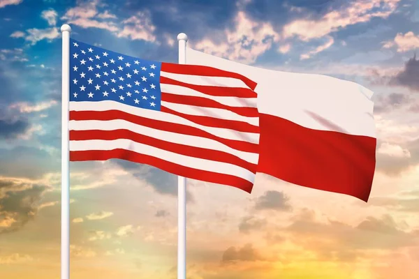 Relationship between the USA and the Poland — Stock Photo, Image