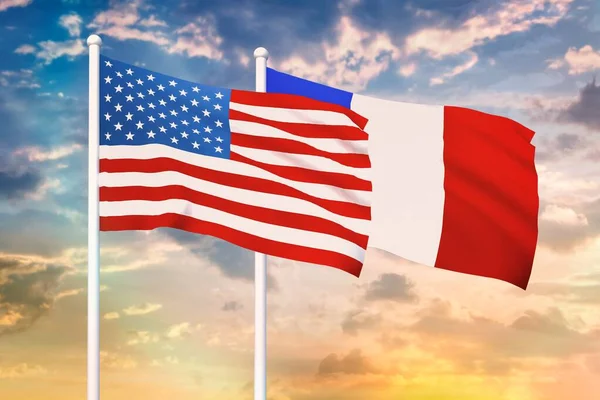Отношения между США и Францией — стоковое фото