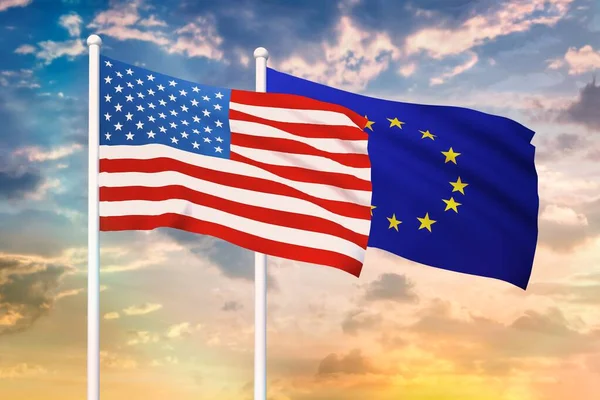 Stosunki między Usa a Unią Europejską — Zdjęcie stockowe