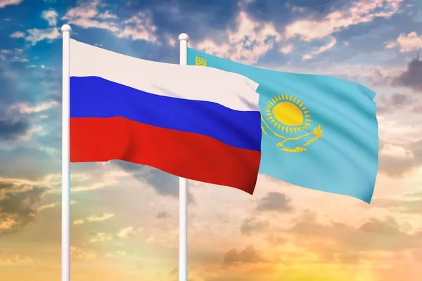 俄罗斯和哈萨克斯坦之间的关系 — 图库照片