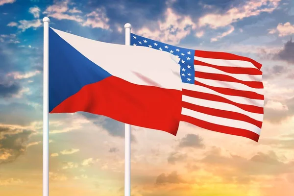 Relationship between the Czech Republic and the USA — Stock Photo, Image