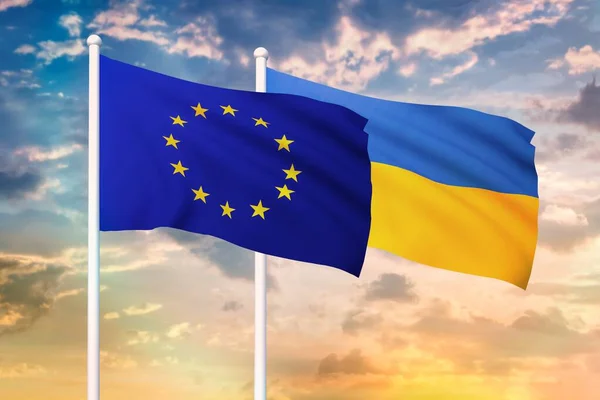 Отношения между Европейским Союзом и Украиной — стоковое фото