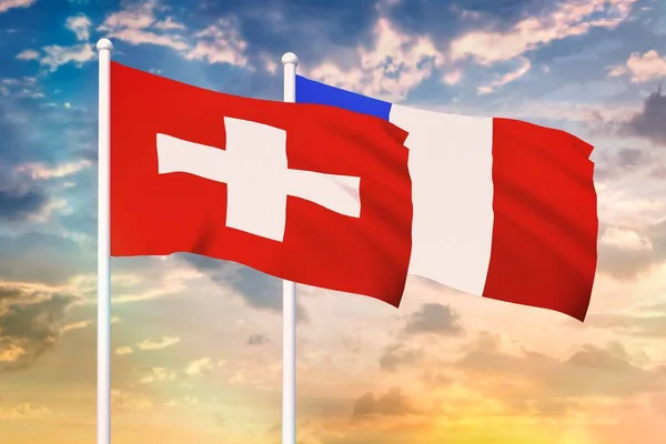 Vztah mezi Švýcarskem a Francií — Stock fotografie