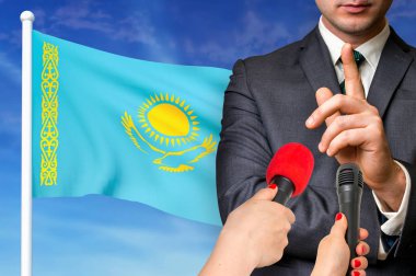 Press conference in Kazakhstan clipart