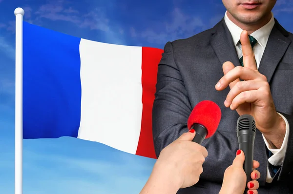 Press conference in France — Stock Photo, Image