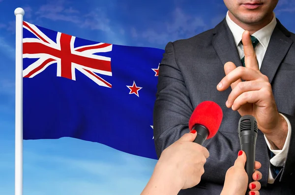 Press conference in New Zealand — Stock Photo, Image