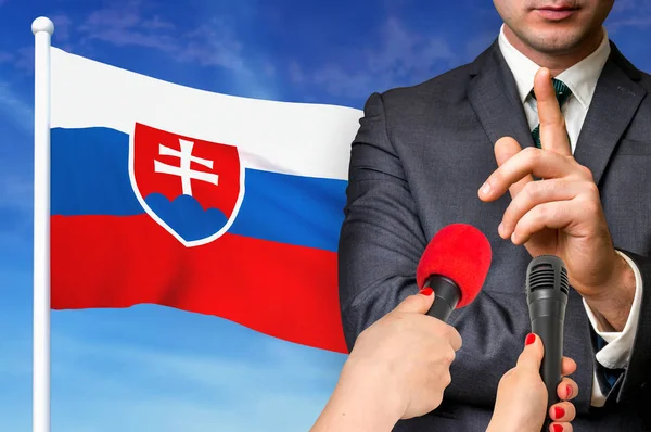 Press conference in Slovakia — Stock Photo, Image