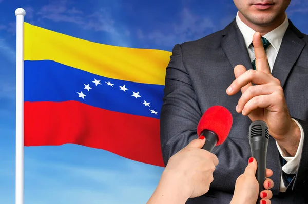 Pressekonferenz in venezuela — Stockfoto
