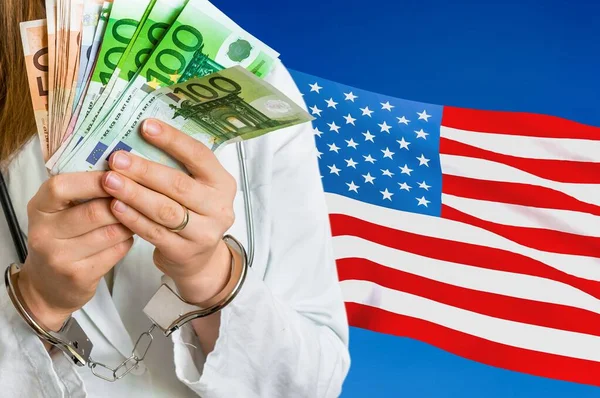 Korupcja medyczna i przekupstwo w Stanach Zjednoczonych Ameryki — Zdjęcie stockowe