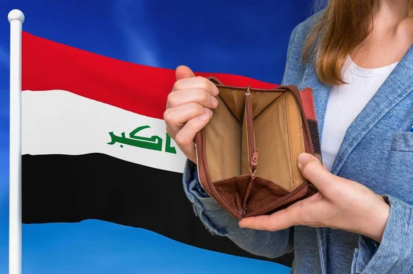 Poverino con portafoglio vuoto in Iraq — Foto Stock