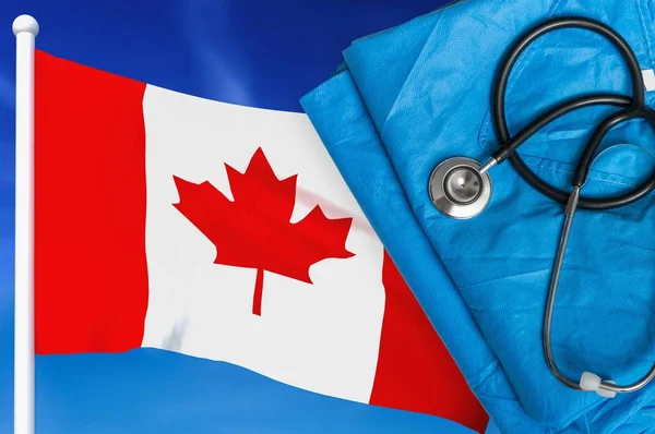 Health care in Canada. Stethoscope and medical uniform. — Stock Photo, Image