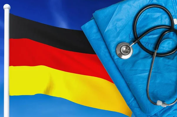 Health care in Germany. Stethoscope and medical uniform. — Stock Photo, Image