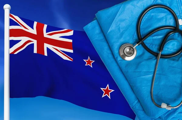 Health care in New Zealand. Stethoscope and medical uniform. — Stock Photo, Image