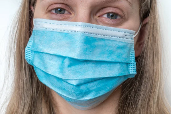 Frau Mit Medizinischer Gesichtsmaske Coronavirus Covid Mers Sars Epidemiekonzept — Stockfoto