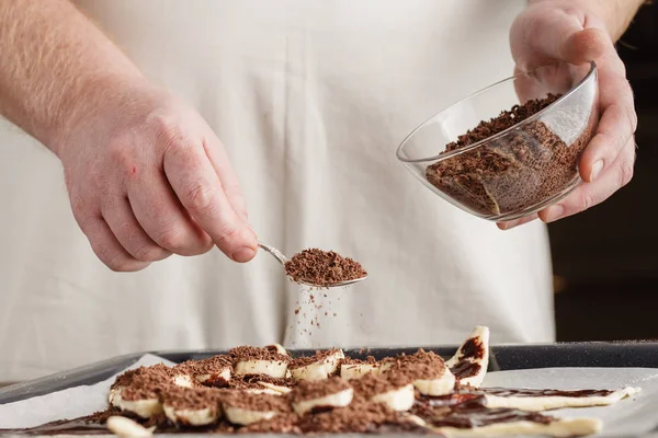 Making Swirl Brioche with chocolate, Chocolate roll bread, choco