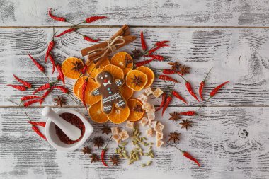 Noel - pişirme kek arka plan. Boş açılan yemek kitabı ile 