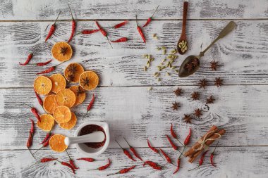 narenciye farklı acc güzel bir ahşap zemin üzerine kurutulmuş