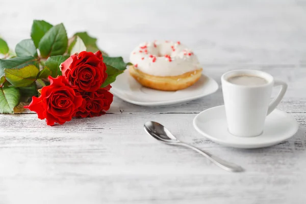 Snídaně pro valentinky den — Stock fotografie