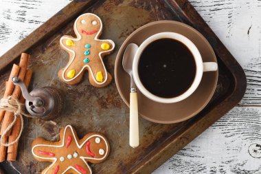 kurabiye kurabiye kahve ile eski tepsi