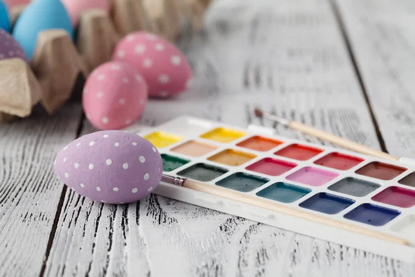 Pastel colored easter eggs