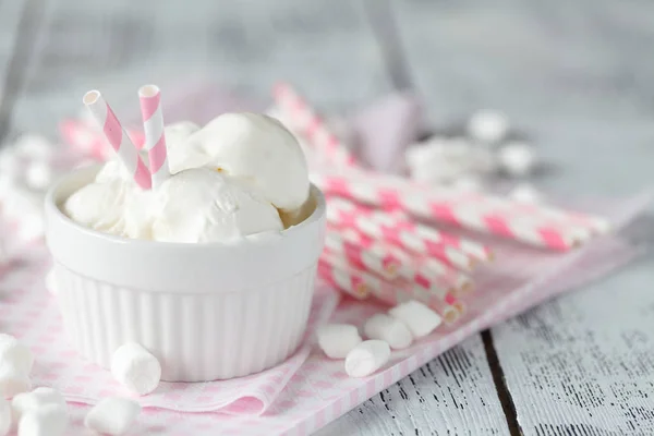 Helado de vainilla, espacio para copiar — Foto de Stock