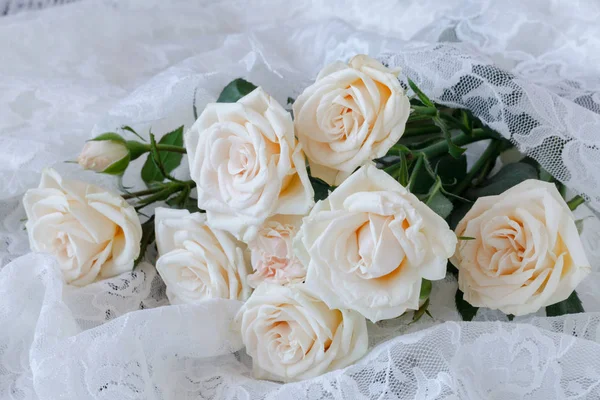 Sfondo matrimonio beige con rose — Foto Stock