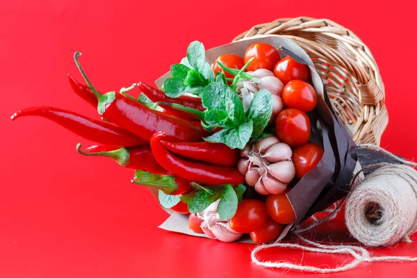 Vegetable edible bouquet of pepper