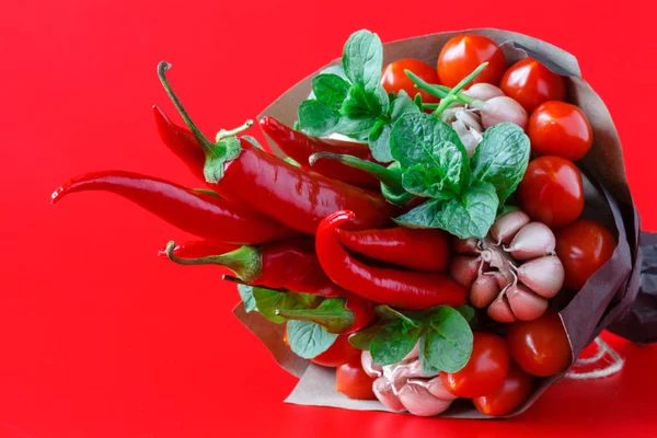 original unusual edible bouquet of vegetables