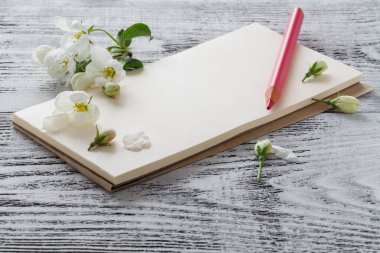 İlk çiçeği. Antika ahşap arka plan bahar beyaz çiçekler. Senin metin için yer.