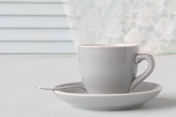 Een witte kop voor koffie — Stockfoto