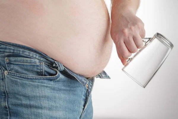 Fat Man Trying Put On Pants Stock Photo 631901672