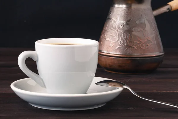 Taza de café y azúcar morena — Foto de Stock