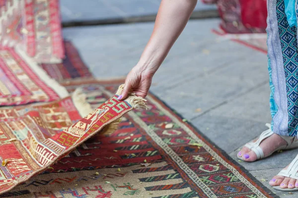 Georgian carpets handmade with national ornaments — Stock Photo, Image