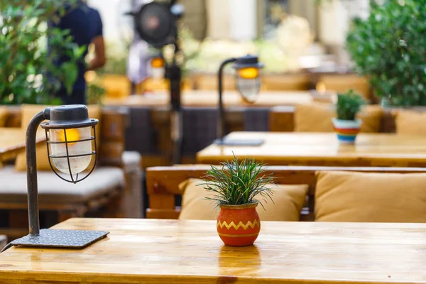 Street cafe table — Stock Photo, Image