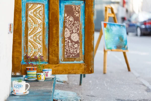 Cozy design creative entranse to craft shop — Stock Photo, Image
