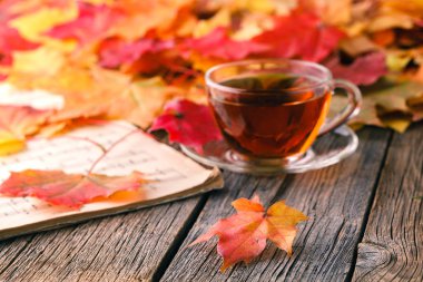 Yaratıcı arka plan woth akçaağaç yaprakları