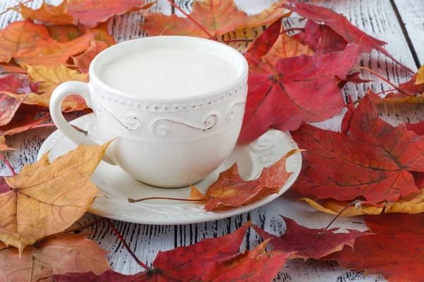 süt beyaz tablo akçaağaç ile İngilizce çay yaprakları