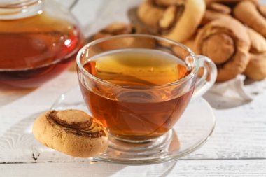 Kabak tarçınlı kurabiye kurabiye ve çay