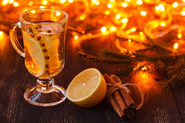 Kış Noel İçecek sıcak şarap mulled