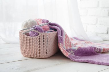 Şeyler ve dikiş aksesuarları ev organizatörler renkli sepet, knitten