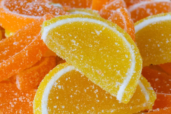 Mermelada de fruta naranja gelatina vista de cerca — Foto de Stock