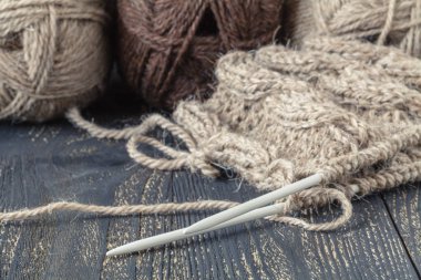 Tablo topa iplik örgü Elişi hobi kavramı,