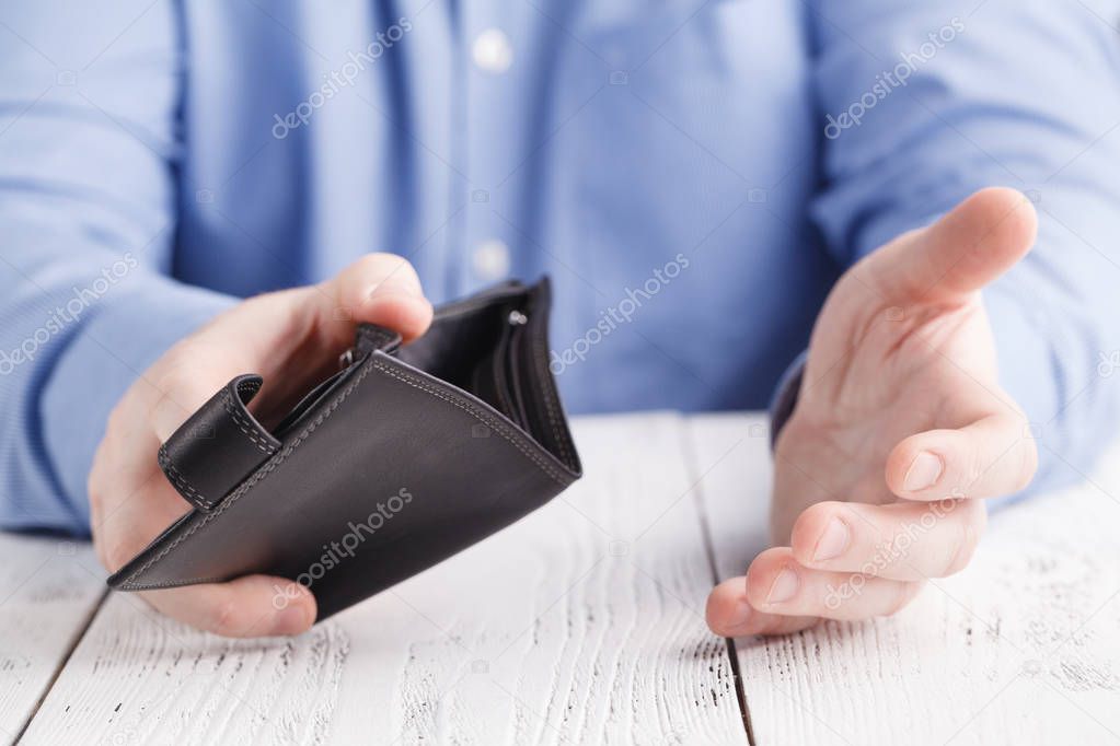 Empty wallet in man hands