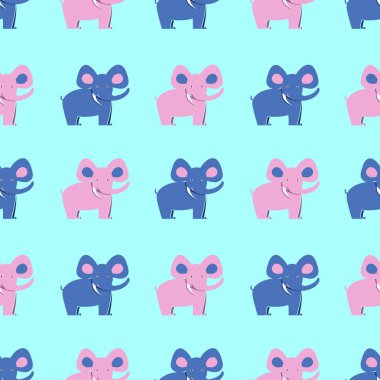 Sorunsuz fil desen. Filler mavi arka plan, tekstil, duvar kağıdı