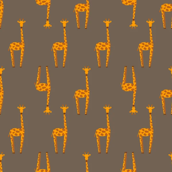 Бесшовный рисунок жирафов. Жирафы на сером фоне — стоковый вектор