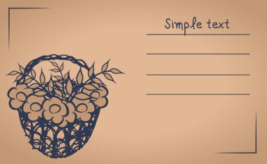 Kartpostal sepet çiçekli