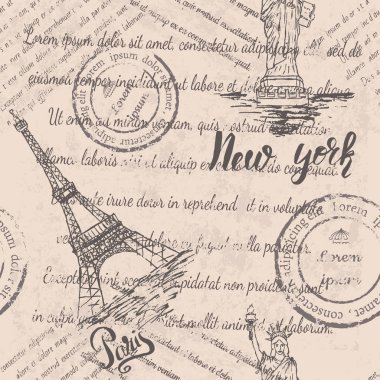 Paris ve New york ile Seamless Modeli