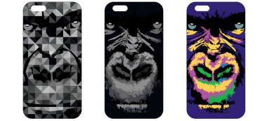 Telefon durumda. Goril yüz