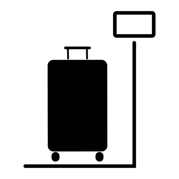 Bagage som väger flat ikonen — Stock vektor