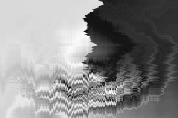 Fractal digital art background for design. Abstract black and white waves background. — Stock Photo, Image